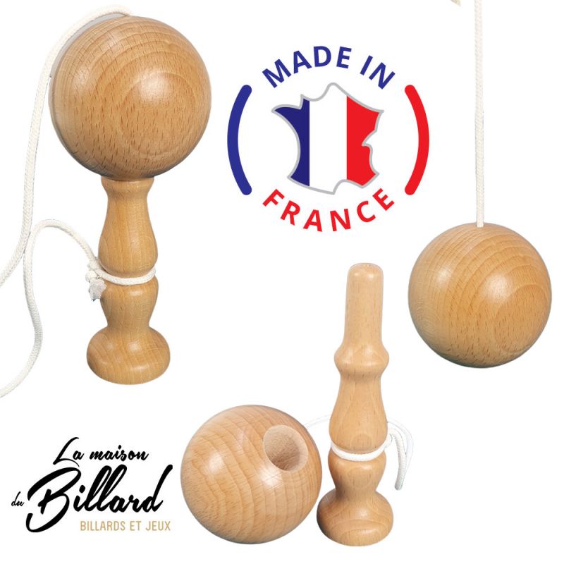 Bilboquet en bois, artisanat français