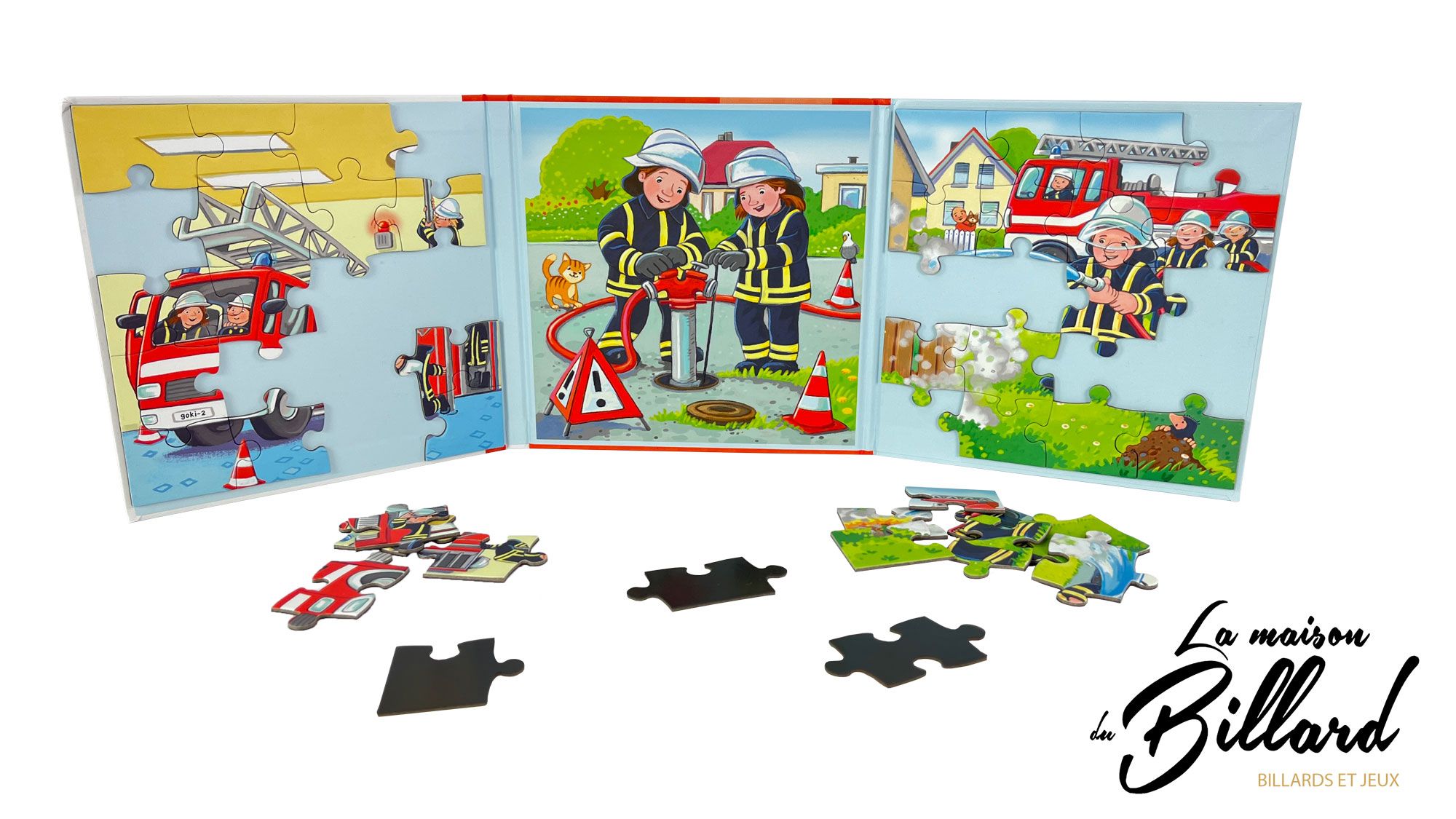 goki Puzzle à enficher pompier bois, 8 pièces